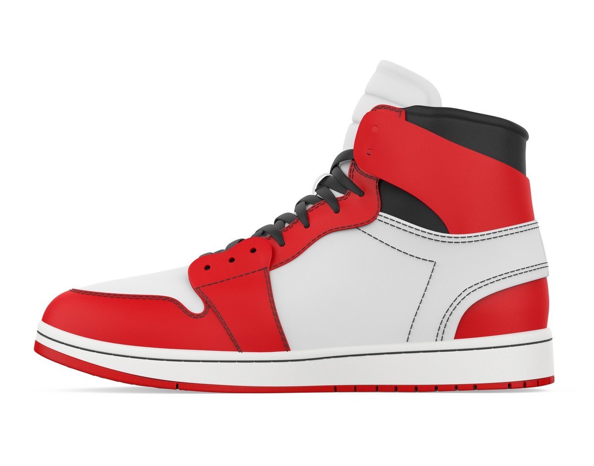 Clean white high-top sneaker isolated on white