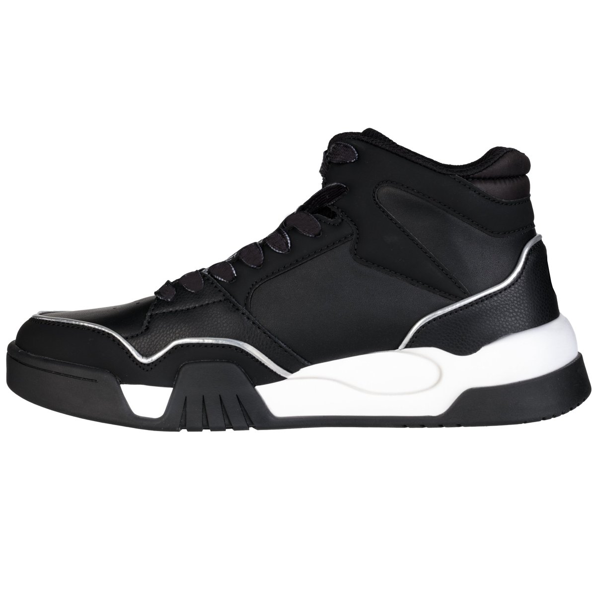 Black high-top sport shoe isolated on white